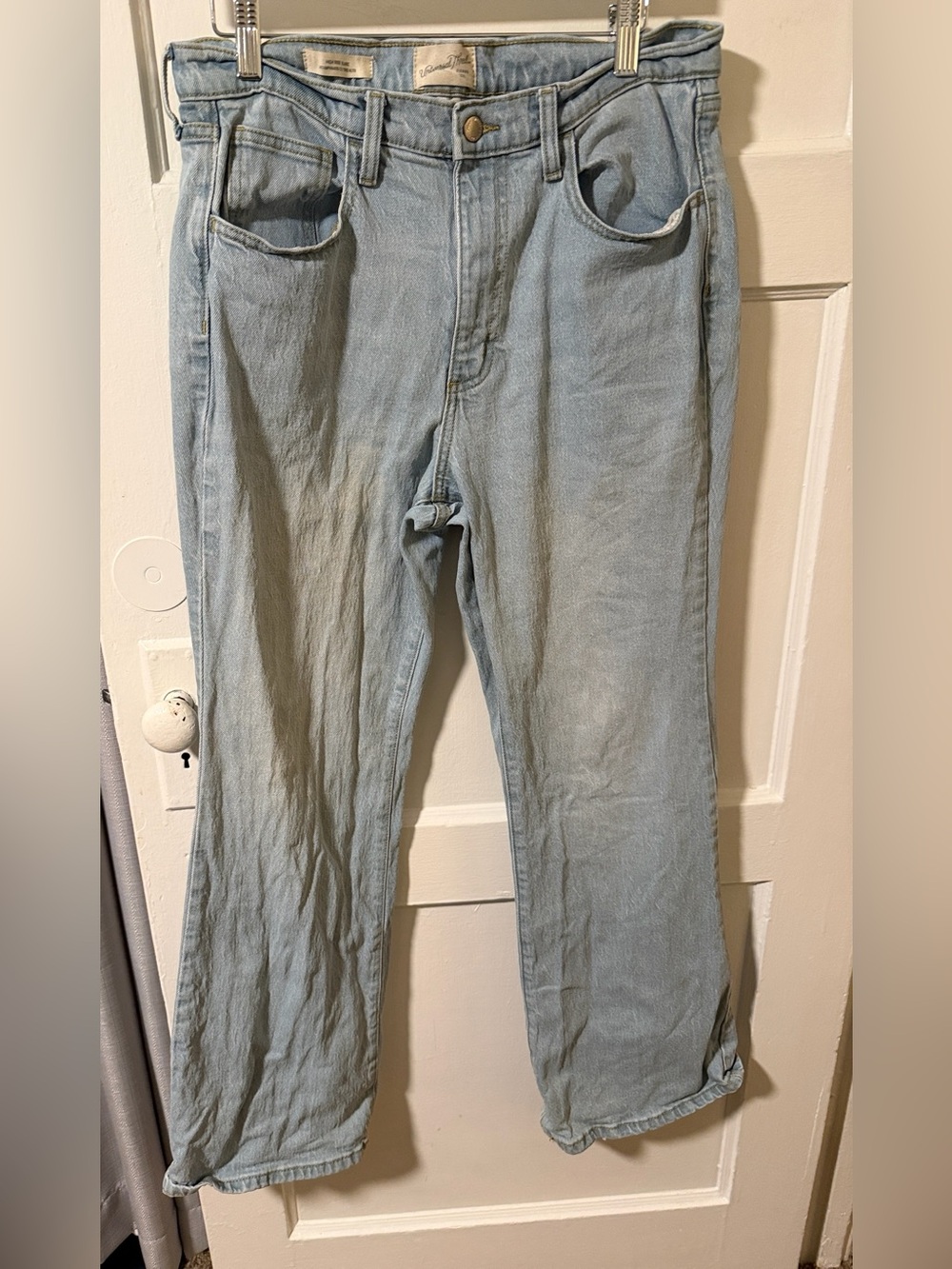 Universal Thread High Rise Flare Jeans Size 12 Light Wash Blue Denim Stretch